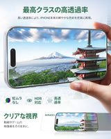 【バリ楽Box】ゴリラガラスフィルム 9H+高硬度 高透明 飛散防止 指紋防止 高感度タッチ 貼り付け簡単 ガイド枠付き iPhone 17シリーズ用【2枚】