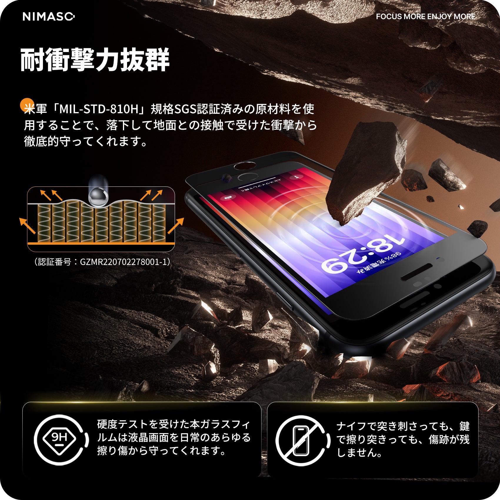 NIMASO ガラスフィルム iPhone SE2/SE3/7/8 用 ガイド枠付き 2枚入り NIMASO ガラスフィルム iPhone SE2/SE3/7/8 用 ガイド枠付き 2枚入り
