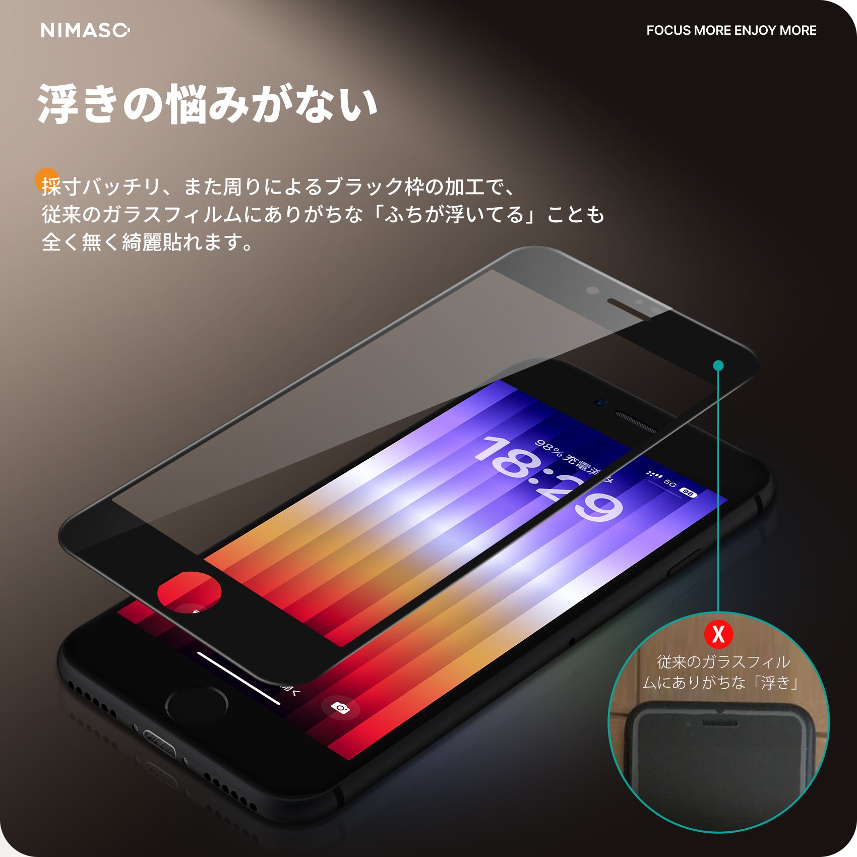 NIMASO ガラスフィルム iPhone SE2/SE3/7/8 用 ガイド枠付き 2枚入り NIMASO ガラスフィルム iPhone SE2/SE3/7/8 用 ガイド枠付き 2枚入り