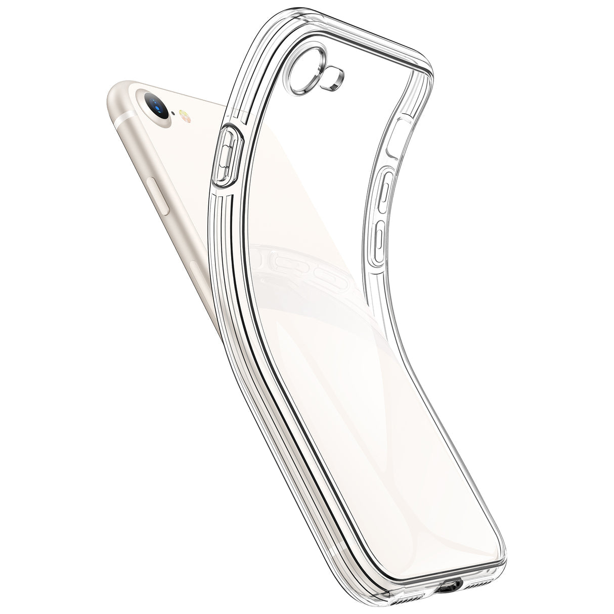 NIMASO クリアケース iPhone SE2/SE3/8/7用 【全透明】【柔軟性高い】