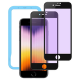 NIMASO ガラスフィルム iPhone SE2/SE3/7/8用 ブルーライトカット 黒縁あり ガイド枠付き 1枚入り