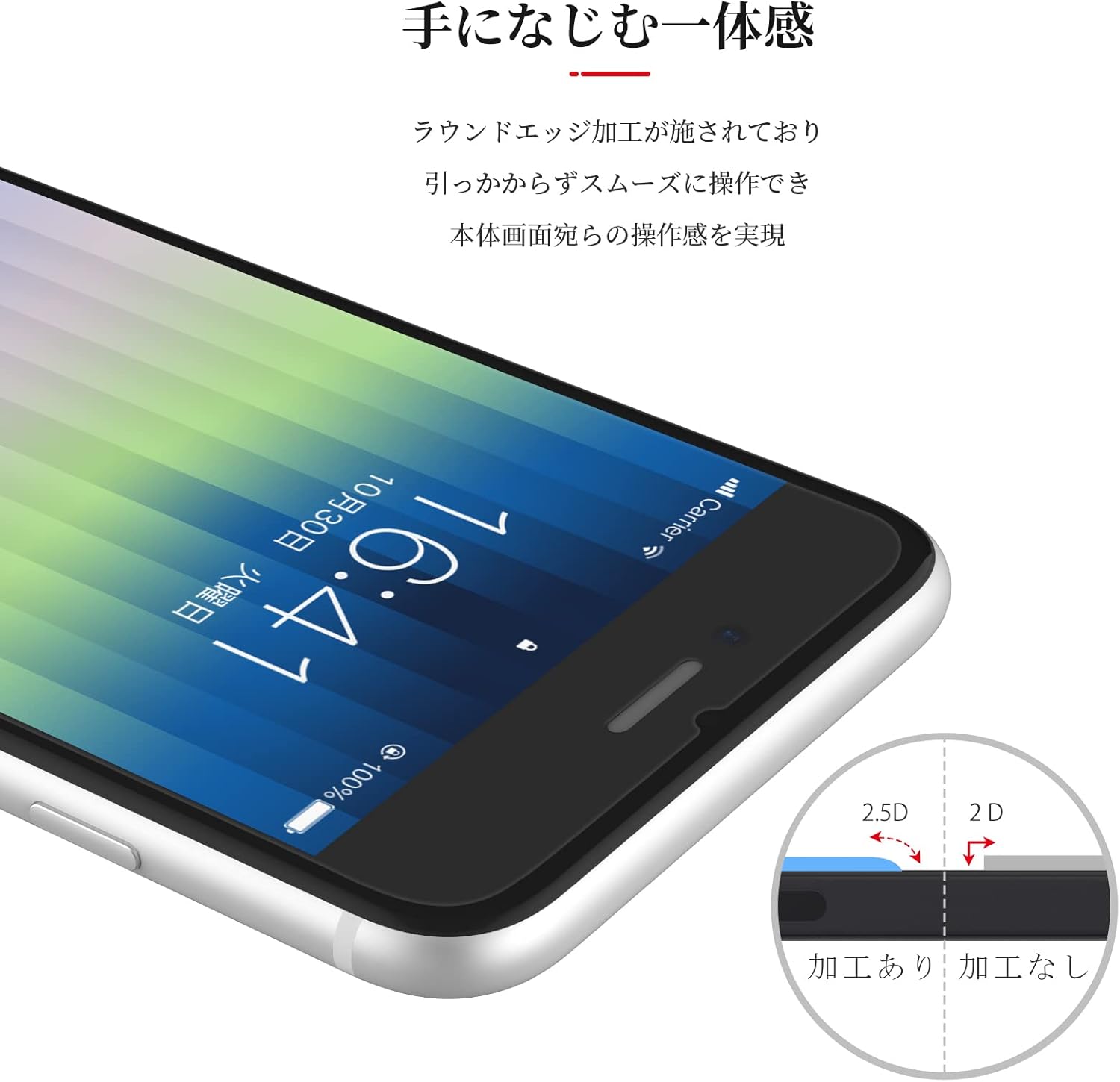 NIMASO ガラスフィルム iPhone SE2/SE3用【割れにくい】高光沢