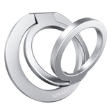 NIMASO スマホリング マグネット式 スマホ落下防止 角度調整可能 金属リング付き iPhone17/16/15/12/11シリーズ、Androidなど全機種対応(ブラック/シルバー)