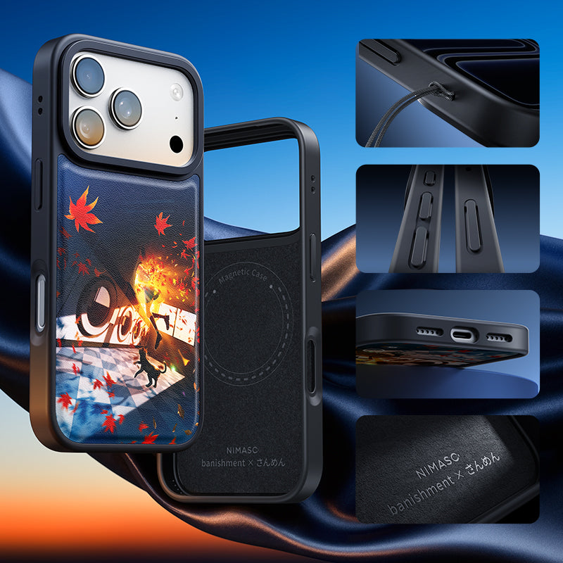 [Collaboration] NIMASO x banishment x Sanmen "A High School Girl and a Cat Lost in Autumn" iPhone 17/Pro/Pro Max/Air Smartphone Case with MagSafe Compatible 