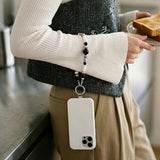 NIMASO スマホストラップ バンブーxビーズ