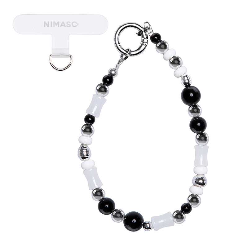 NIMASO スマホストラップ バンブーxビーズ