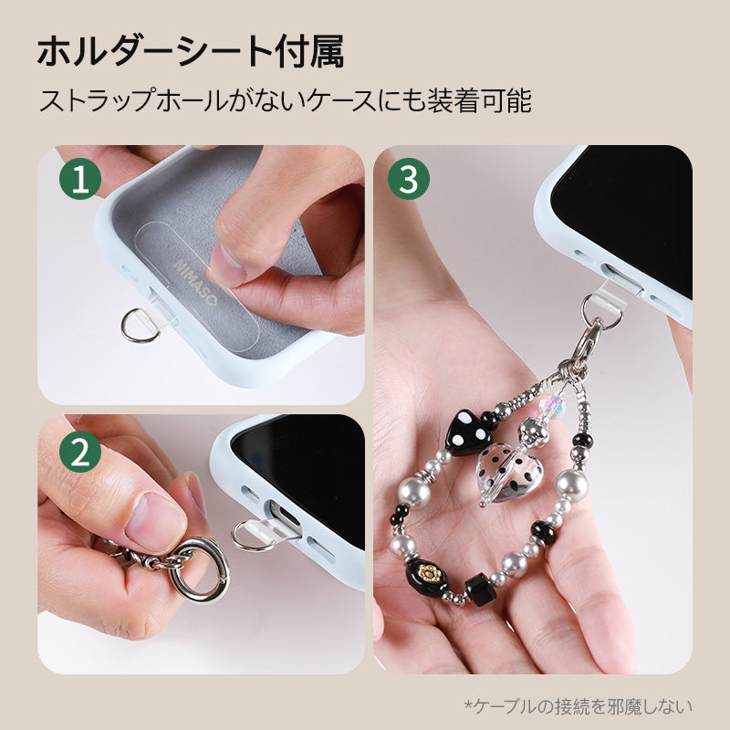 NIMASO スマホストラップ ドットハート