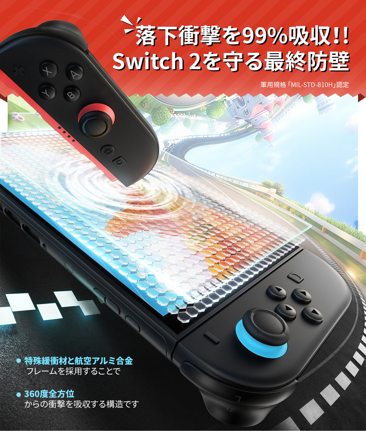 NIMASO アンチグレア Nintendo Switch 2用 ガラスフィルム サラサラ 反射防止 指紋防止 高感度タッチ 9Ｈ硬度 ガイド枠付き 2枚入り